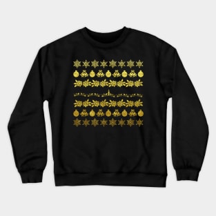 Golden Christmas Silhouette Pattern Crewneck Sweatshirt